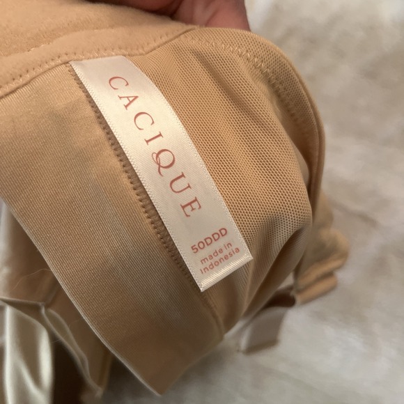 Cacique Bra 50DDD Lightly Lined No-Wire Beige Lane Bryant Wireless Plus Size - Picture 7 of 8